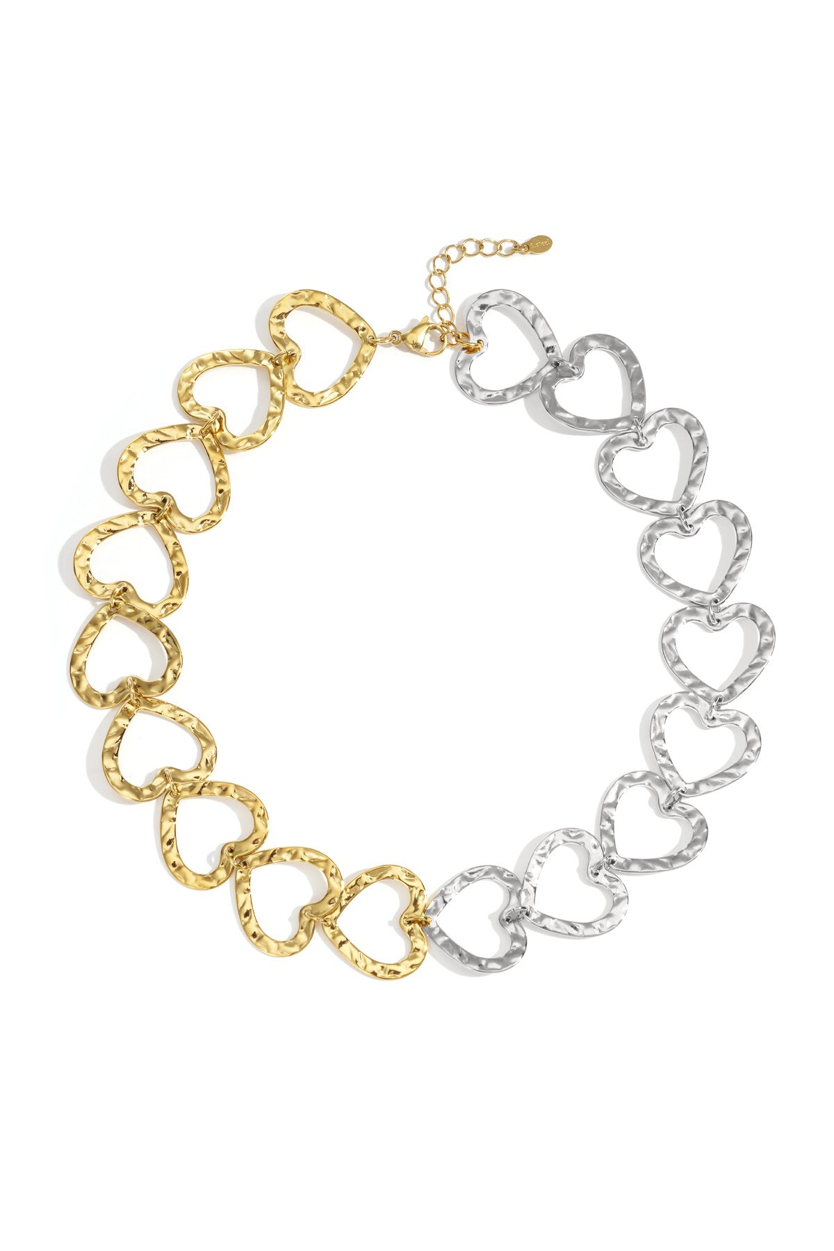 Elegant Gold & Silver Heart Necklace for Daily Wear