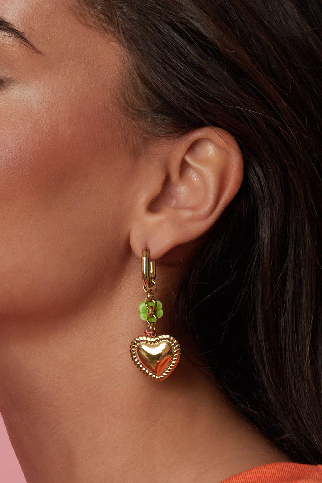 Elegant Gold Heart Dangle Earrings for Women