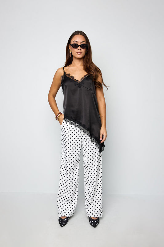 Elegant Polka Dot Straight Pants for All Seasons