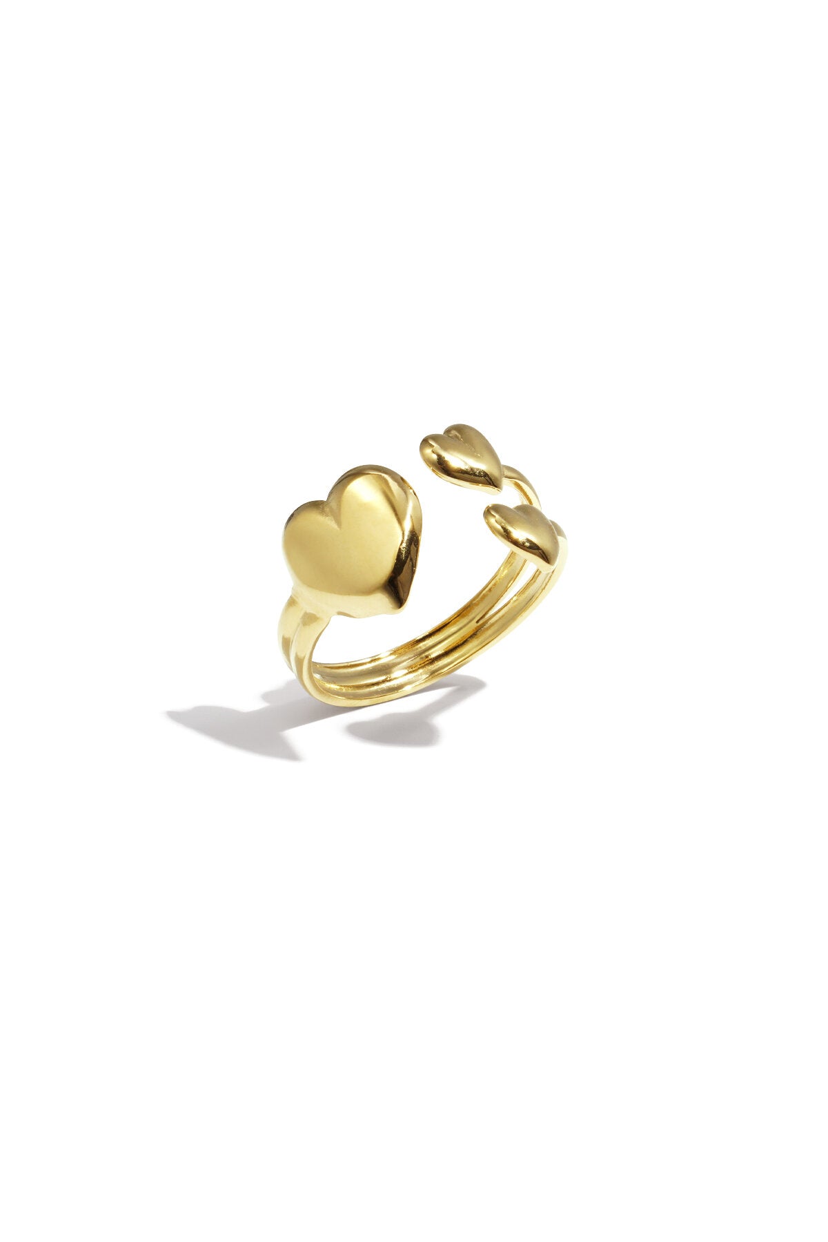Elegant Adjustable Minimalist Heart Ring - Silver & Gold