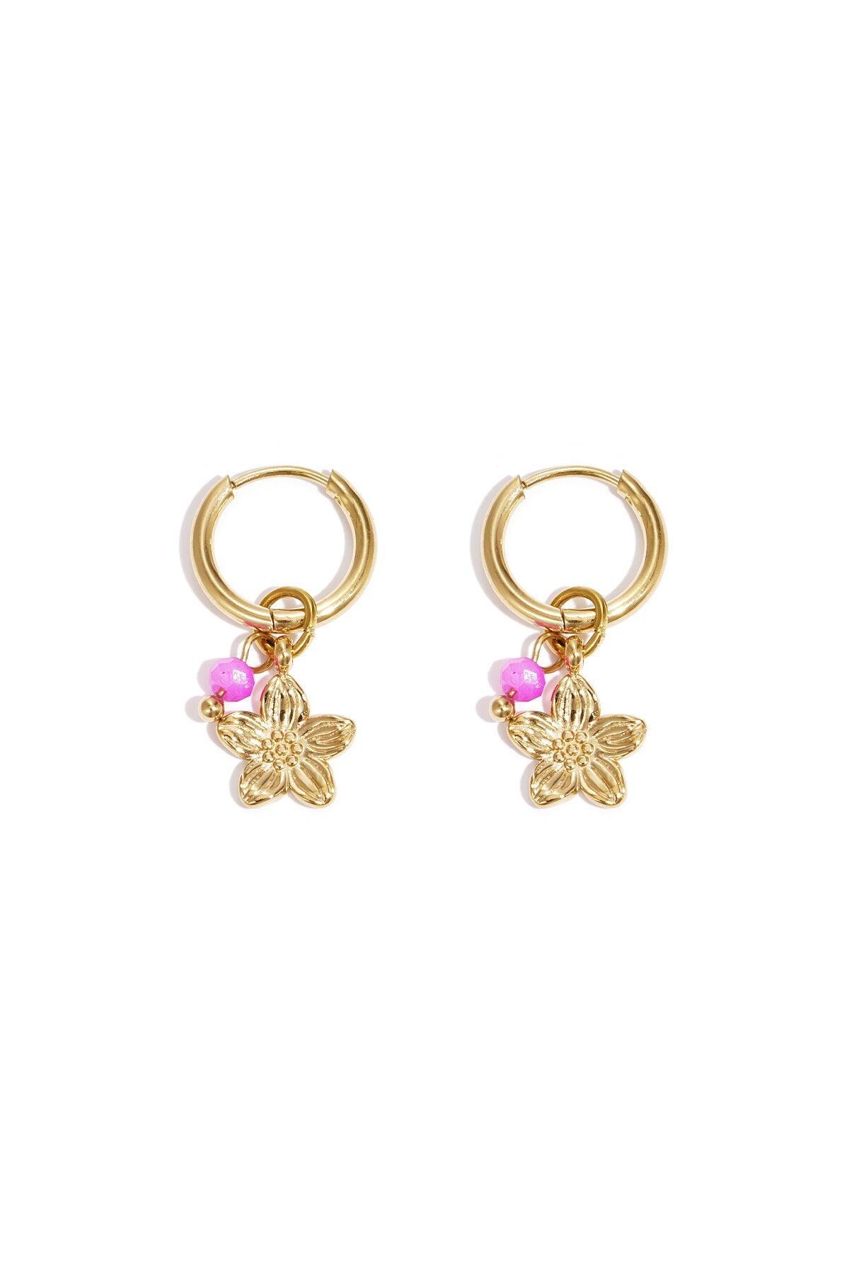 Elegant Rose Red & Gold Drop Earrings for Spring