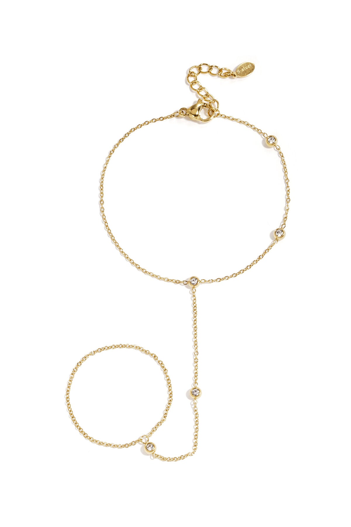Elegant Silver & Gold Hand Chain for Women