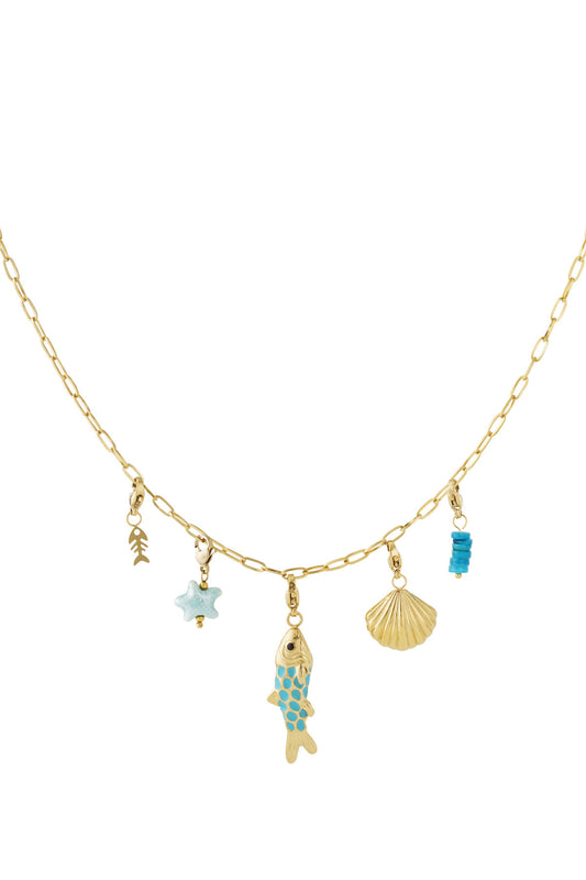 Elegant 14K Gold Plated Shell Pendant Necklace