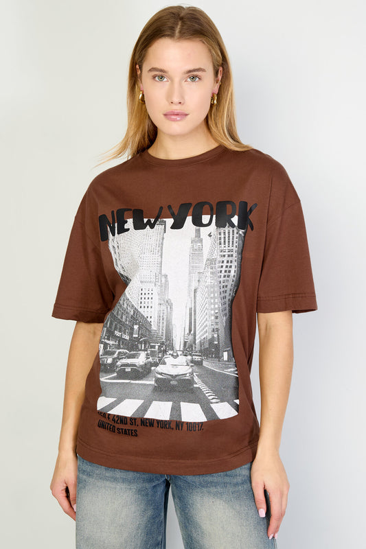 Gimme Casual Cotton Knit T-Shirt for Women