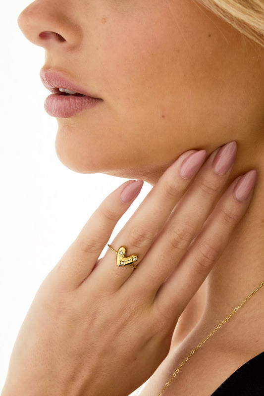 Elegant Adjustable Gold Statement Ring