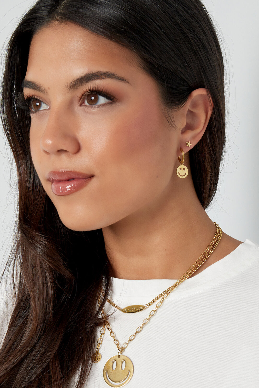 Stylish Smiling Face Drop Earrings for Everyday Sparkle