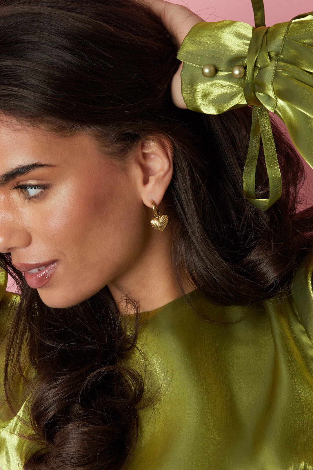 Elegant Gold Heart Drop Earrings for Women