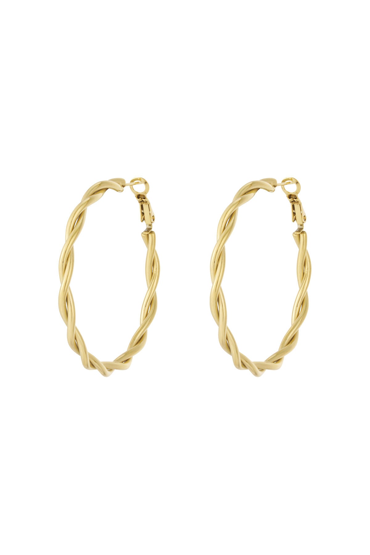 Stylish Stainless Steel Hoop Earrings - Silver & Gold