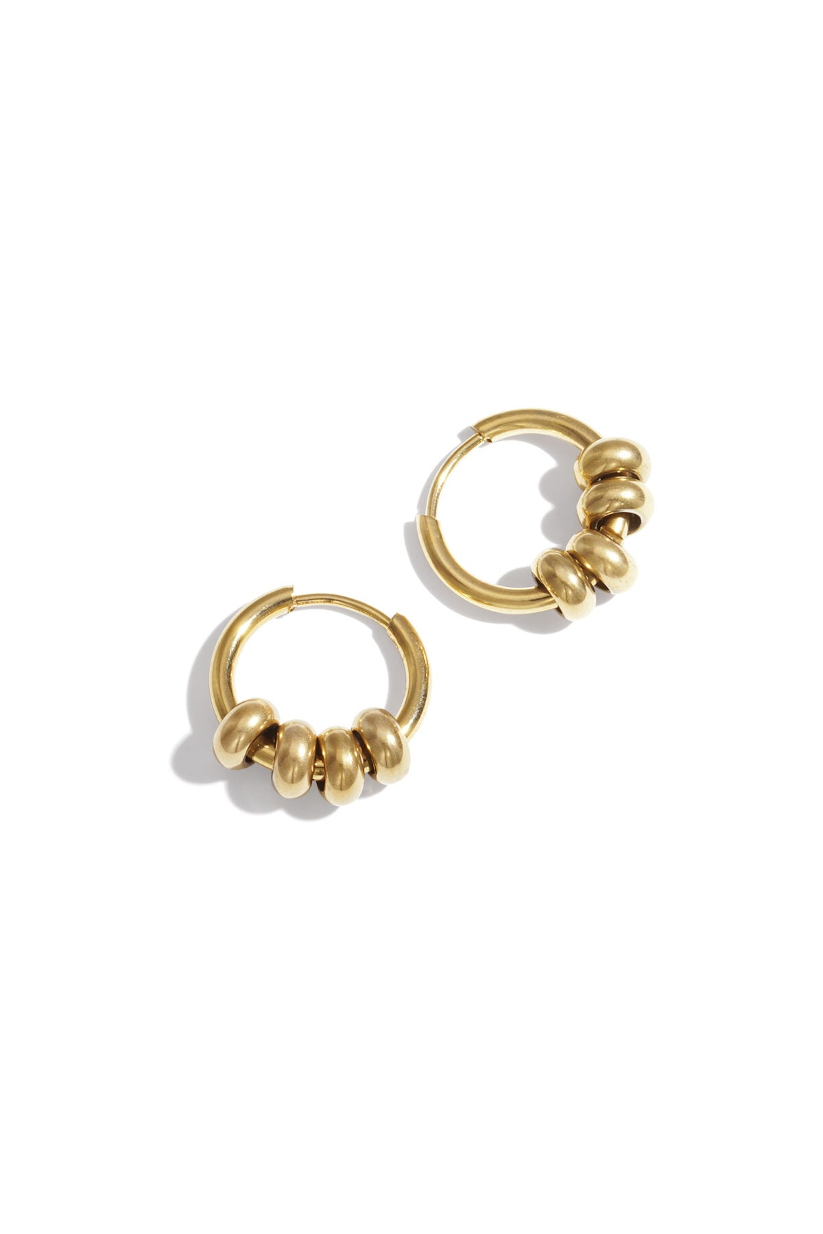 Stylish Stainless Steel Hoop Earrings - Silver & Gold