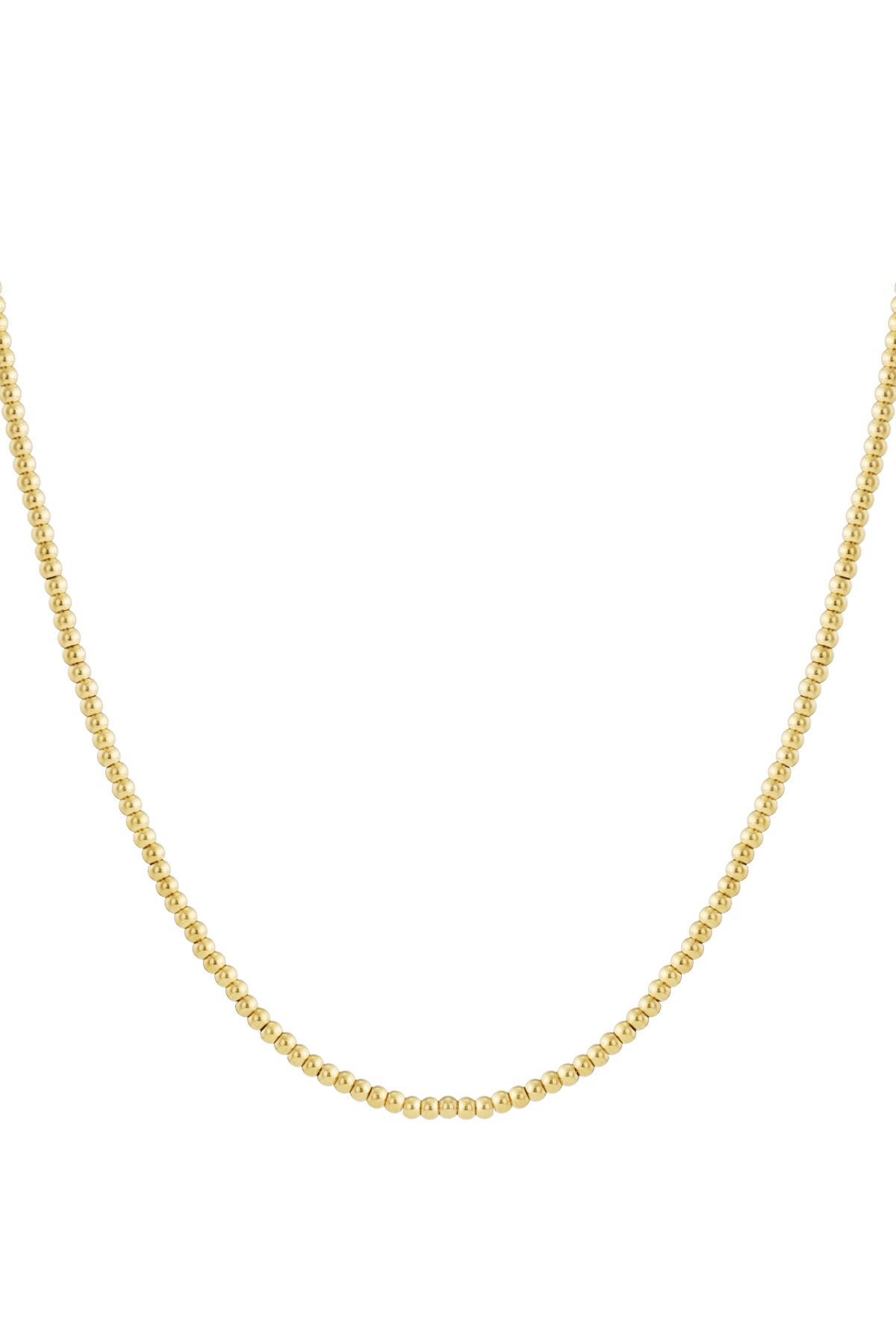Elegant Stainless Steel Beaded Necklace, Silver & Gold
