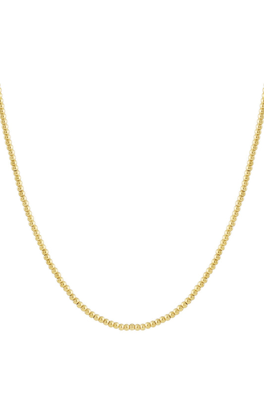 Elegant Stainless Steel Beaded Necklace, Silver & Gold