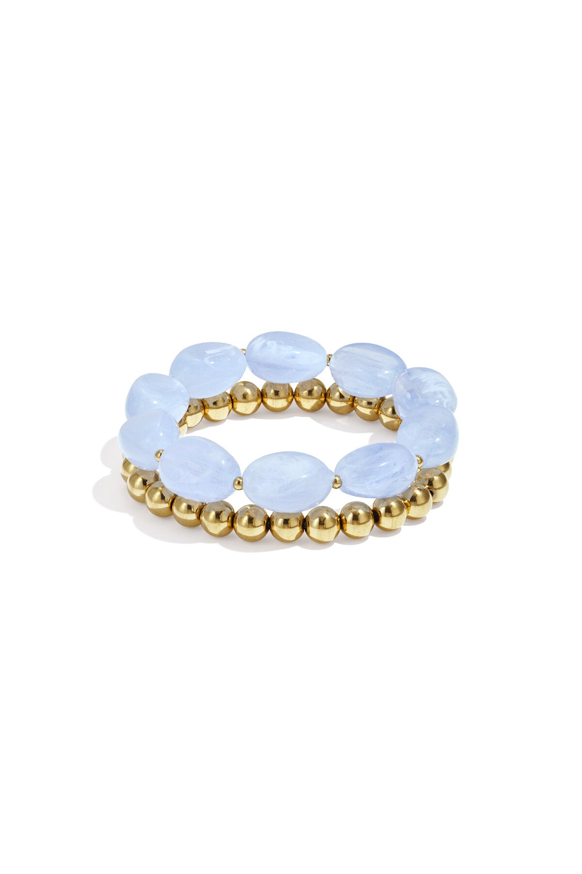 Chic Khaki, Light Pink & Baby Blue Beaded Bracelets