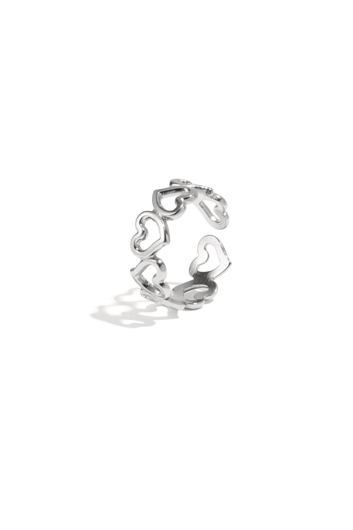 Elegant Adjustable Minimalist Heart Ring - Silver & Gold