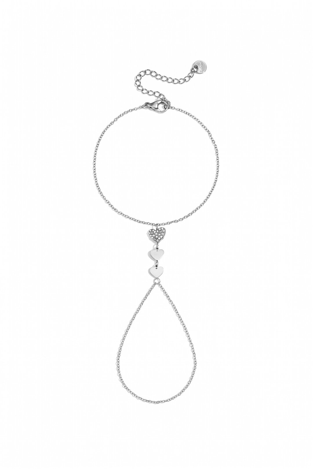 Elegant Heart Hand Chain - All Fit, Rhinestone Charm
