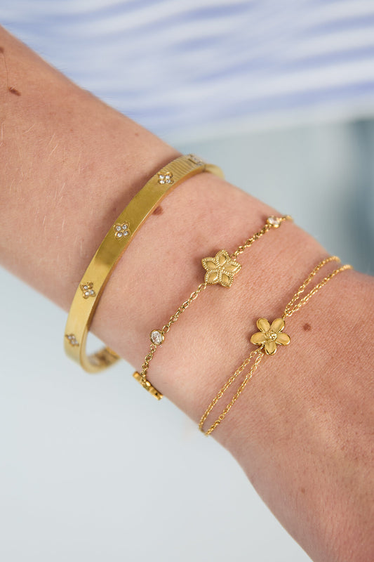 Elegant Simple Flower Charm Bracelet for Women
