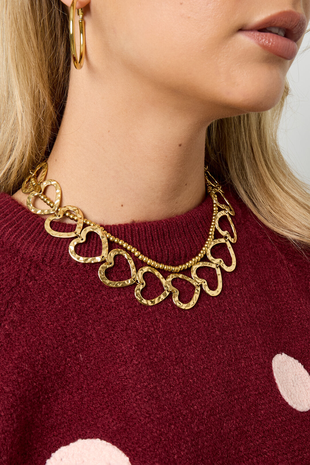 Elegant Gold & Silver Heart Necklace for Daily Wear