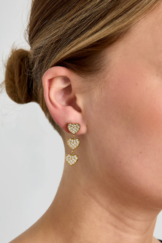 Stylish Gold Color Heart Dangle Earrings for Everyday Glam