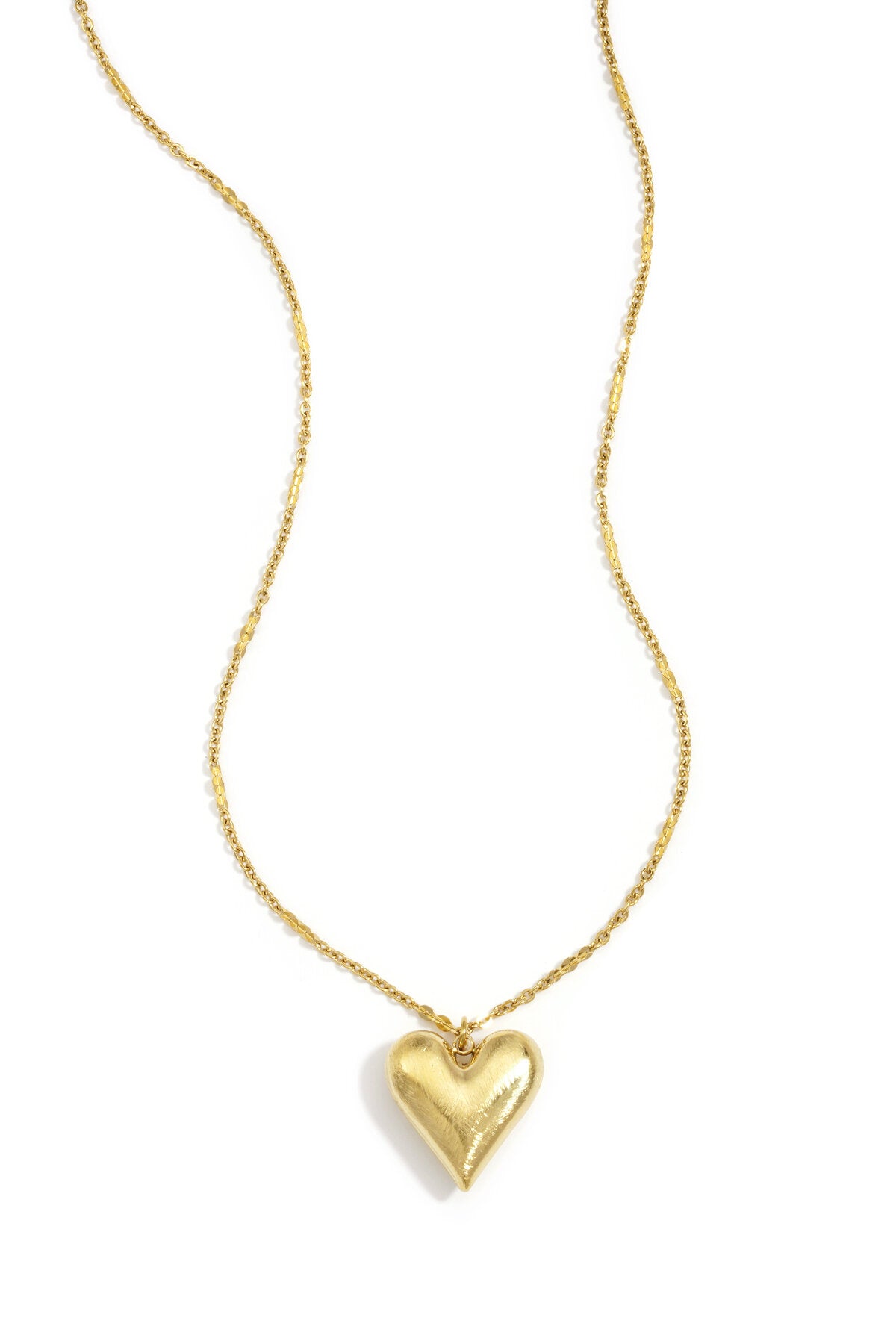 Elegant Heart Pendant Necklace, Silver & Gold