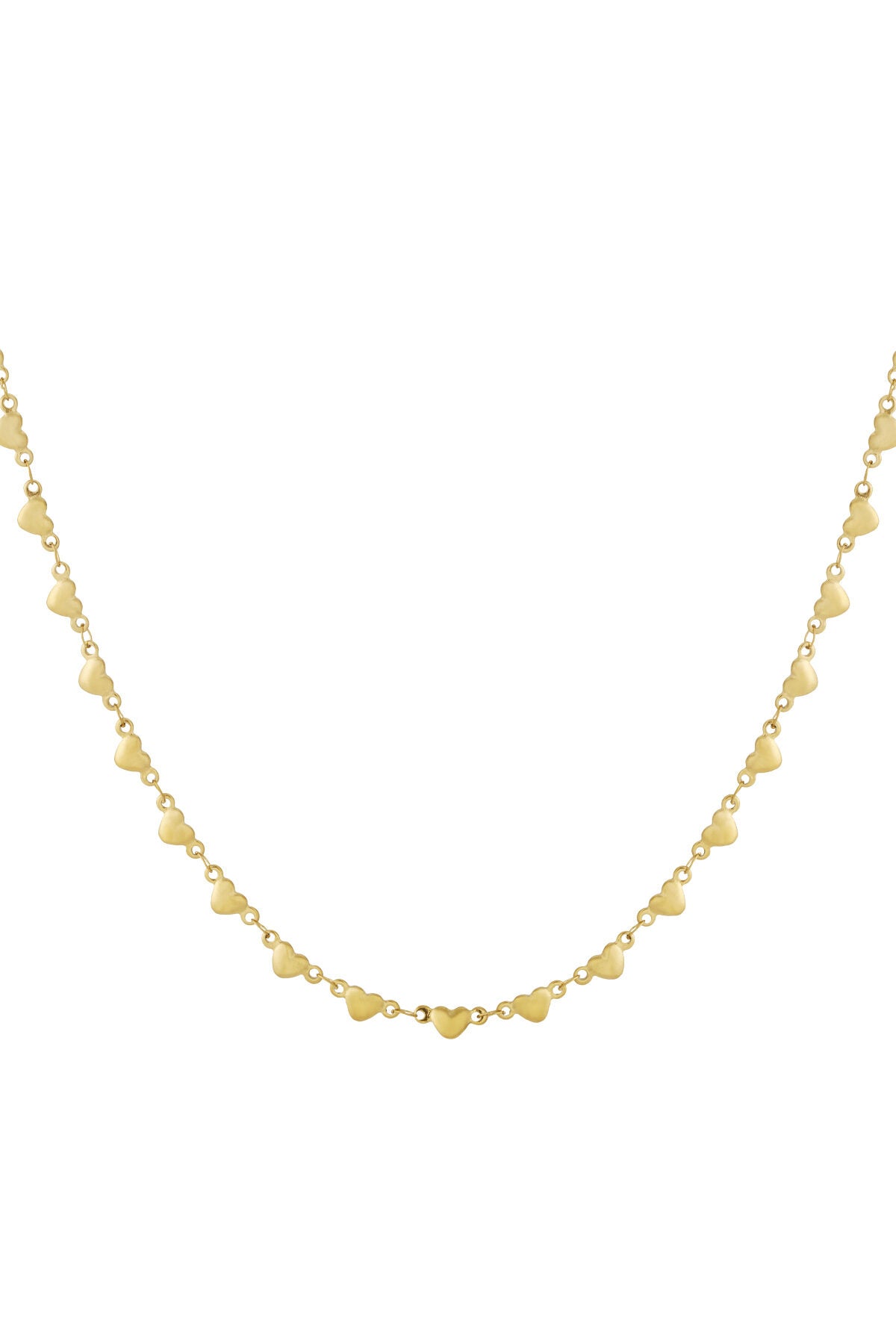 Elegant 14K Gold Plated Heart Long Necklace