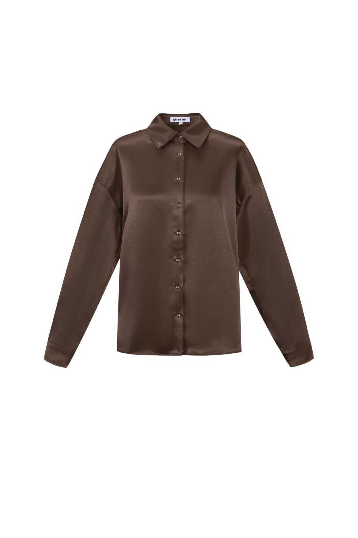 Chic Coffee Brown & Off-White Woven Blouse for Fall