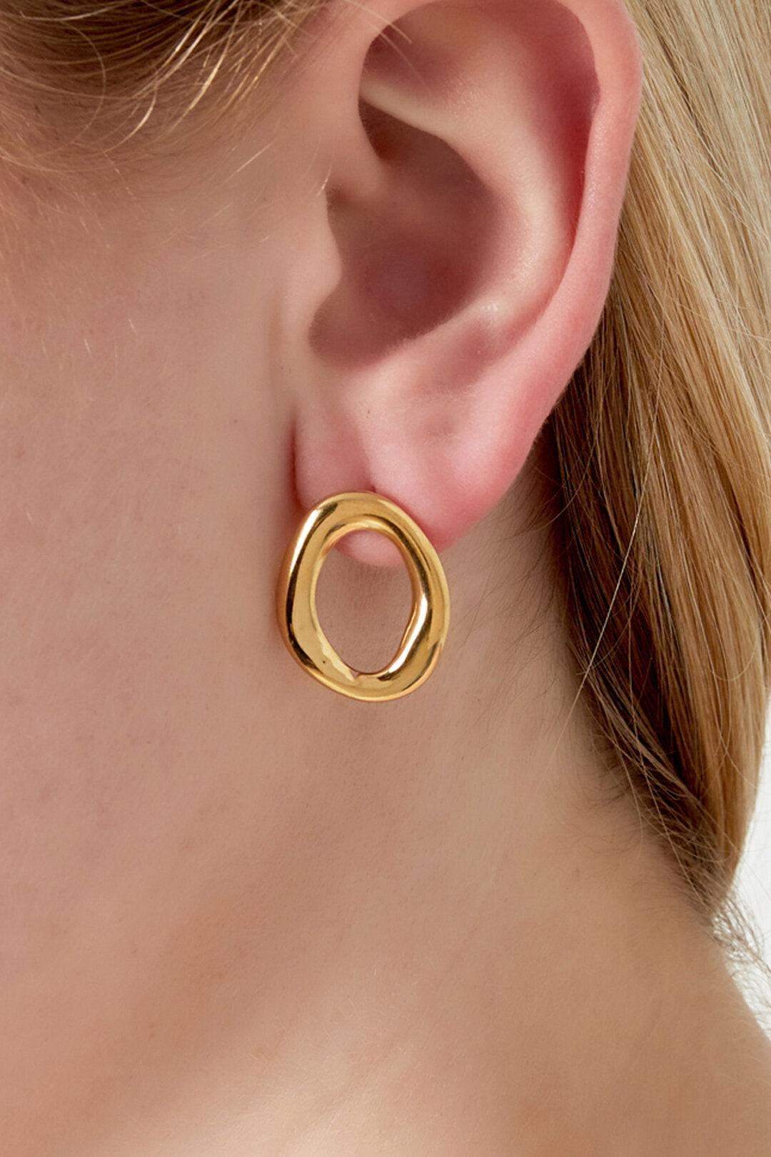 Elegant 14K Gold Plated Irregular Stud Earrings