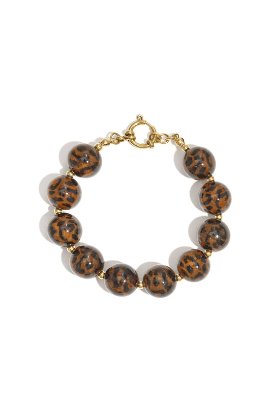 Stylish Leopard Print Beaded Bracelet for Fall