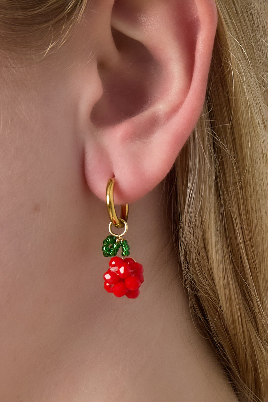 Chic Red Fruit Drop Earrings for Summer