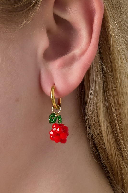 Chic Red Fruit Drop Earrings for Summer