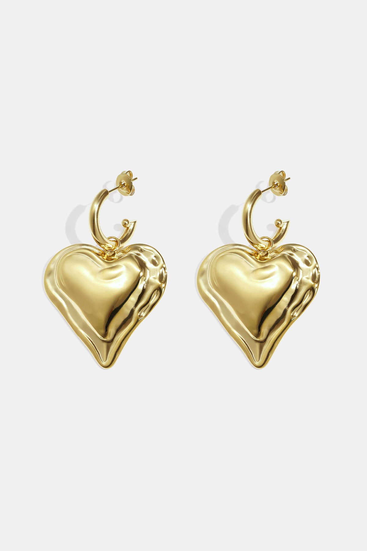Lumé Simple Heart Drop Earrings for Daily Wear