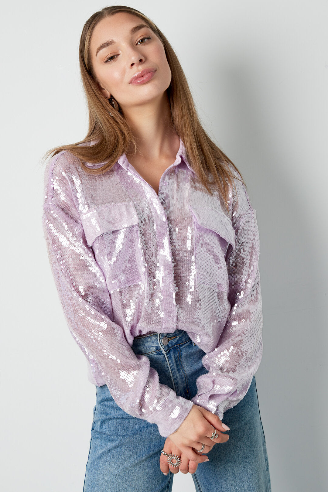 Elegant White & Lilac Woven Shirts for Spring/Summer