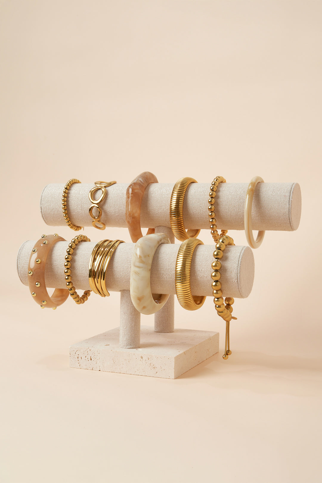 Elegant Off-White Bracelet Display for Daily Wear