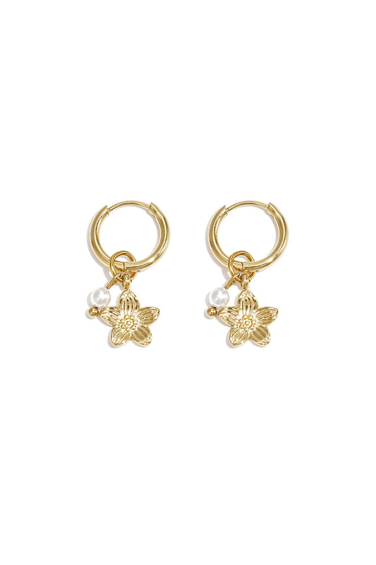Elegant Rose Red & Gold Drop Earrings for Spring