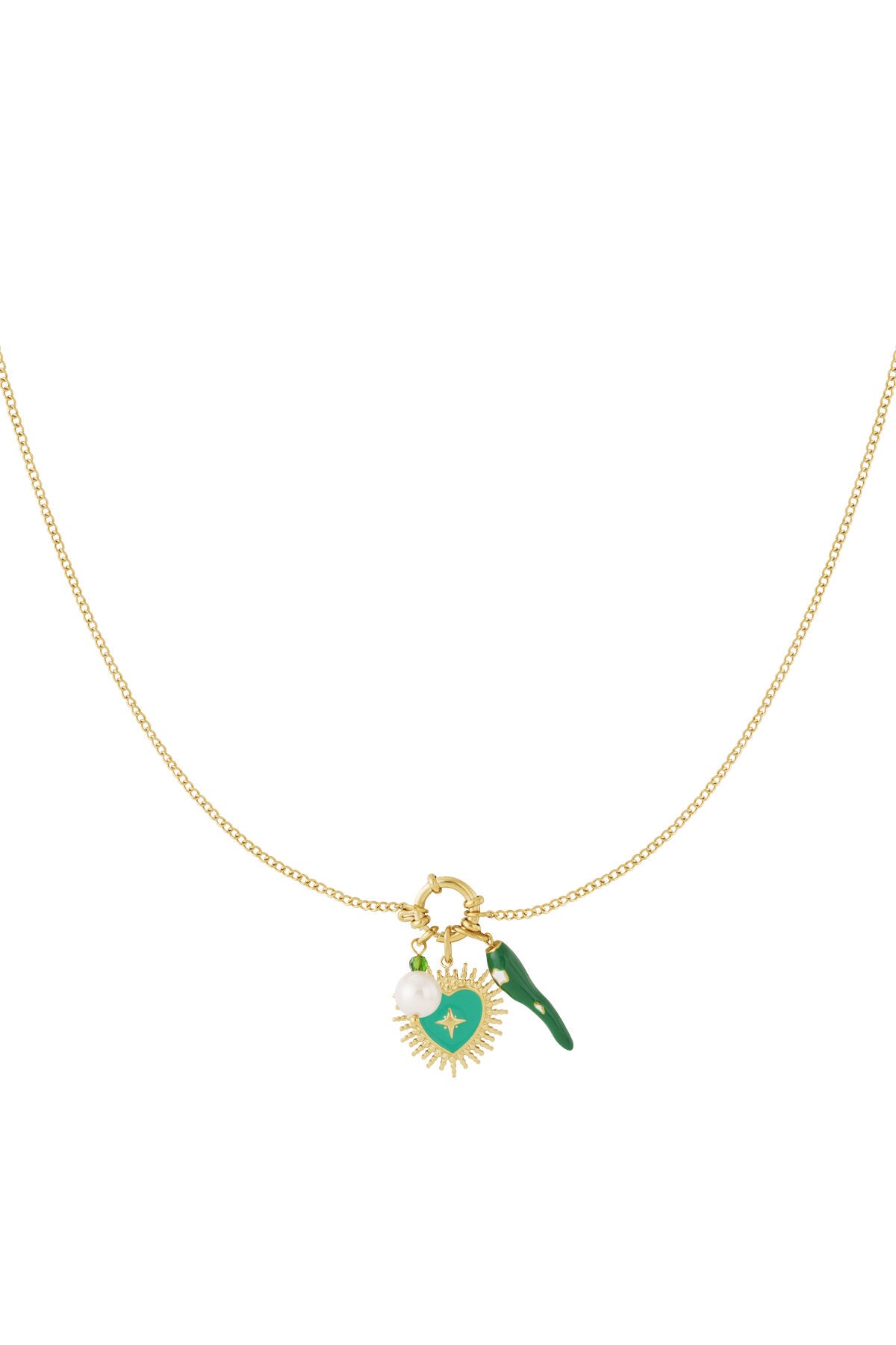 Elegant 14K Gold Plated Flower Heart Necklace