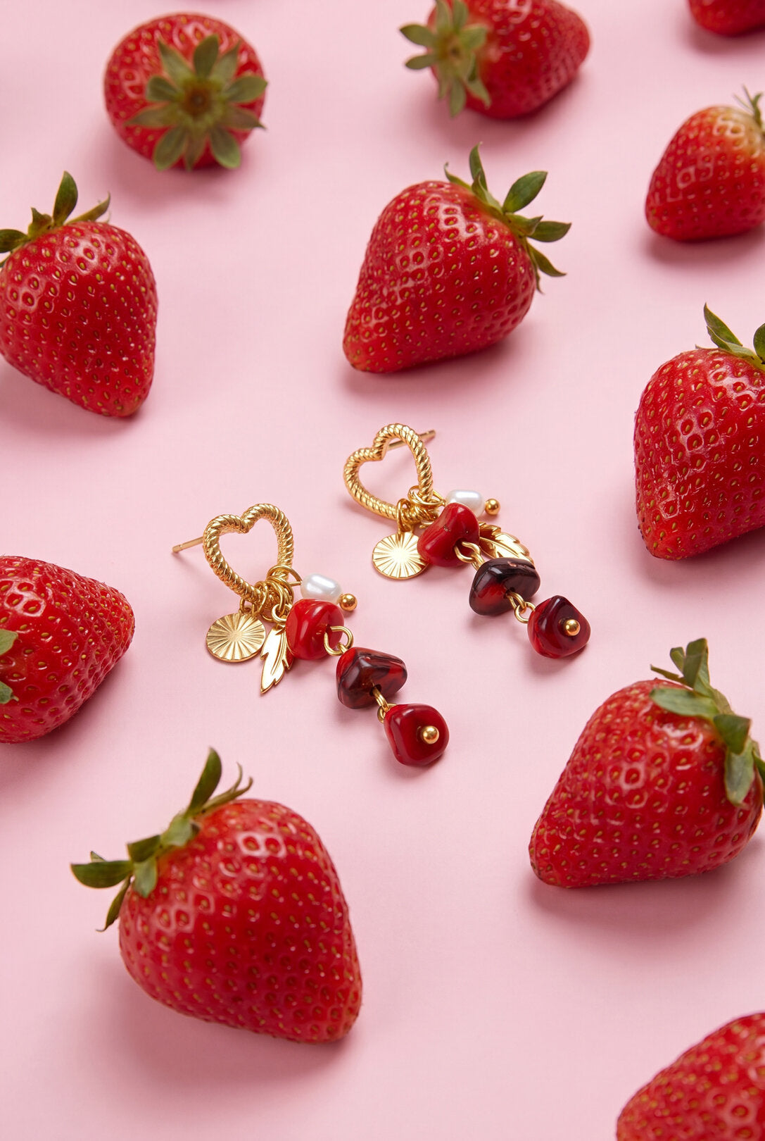 Romantic Heart-Shaped Beaded Earrings for Spring/Summer